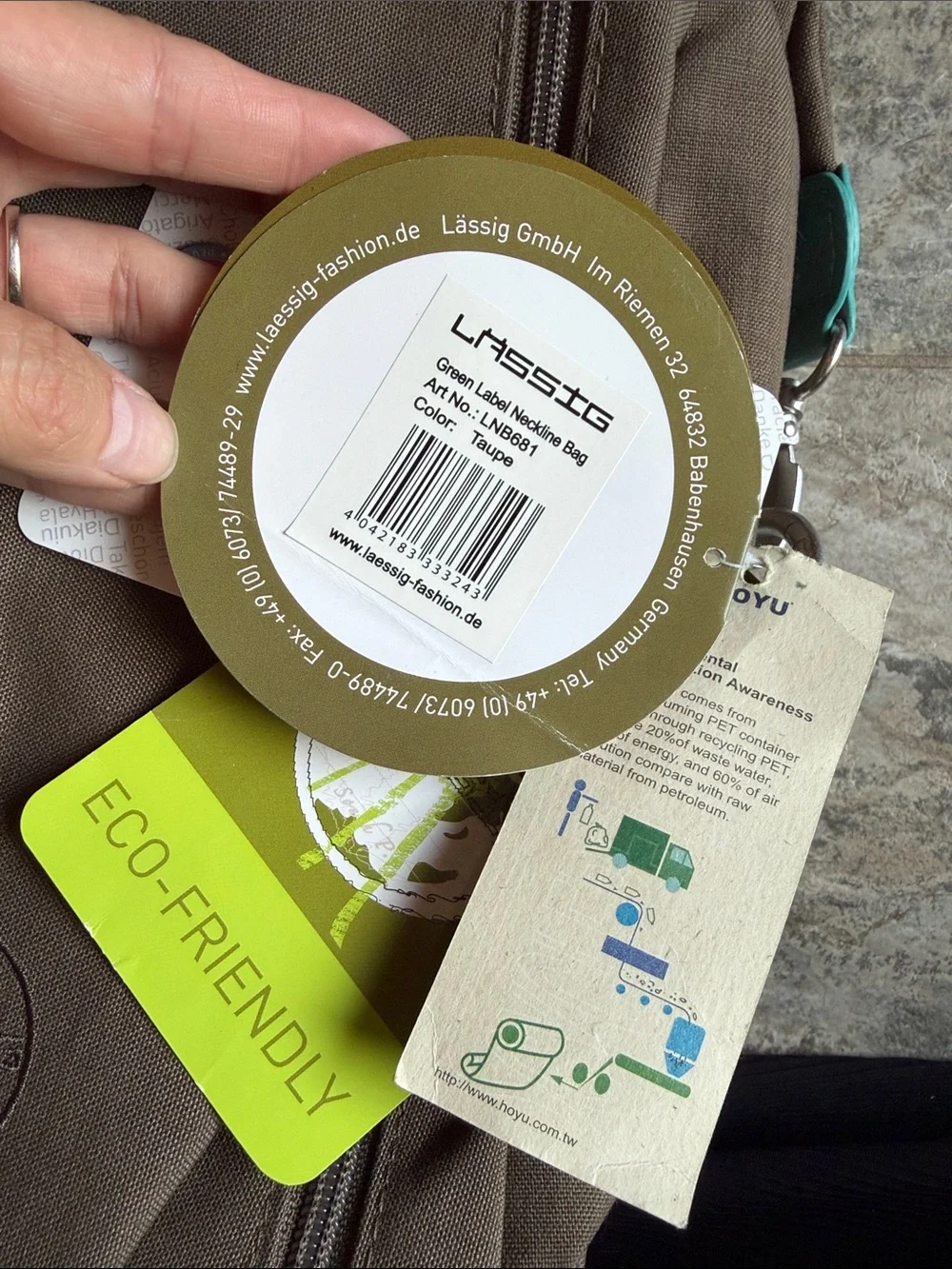 NWT Lässig (Lässige) Green Label Neckline Diaper Baby Bag